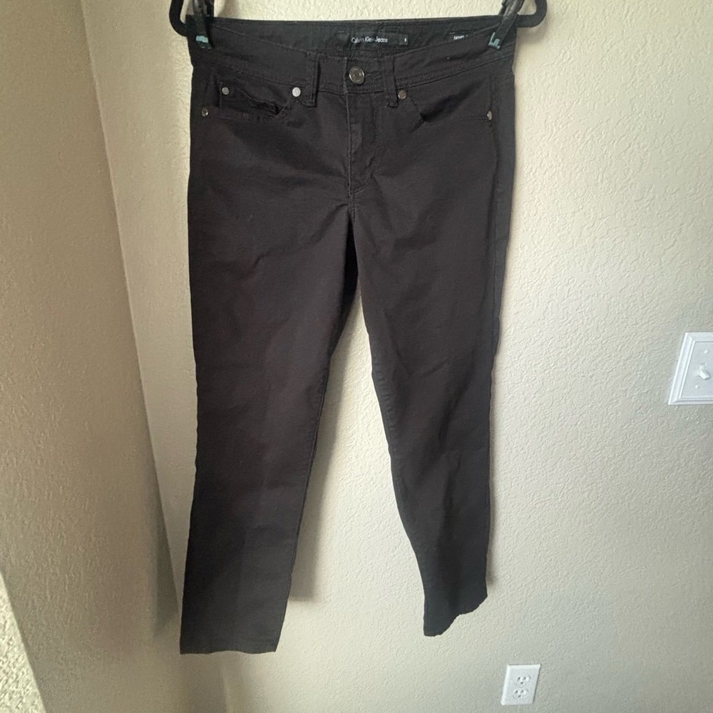 Calvin Klein Sz 6 black jeans‎ skinny crop - Picture 2 of 9